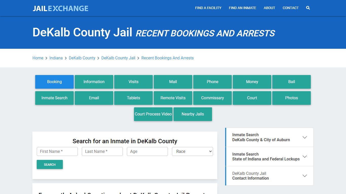 DeKalb County Jail Recent Bookings And Arrests - Jail Exchange