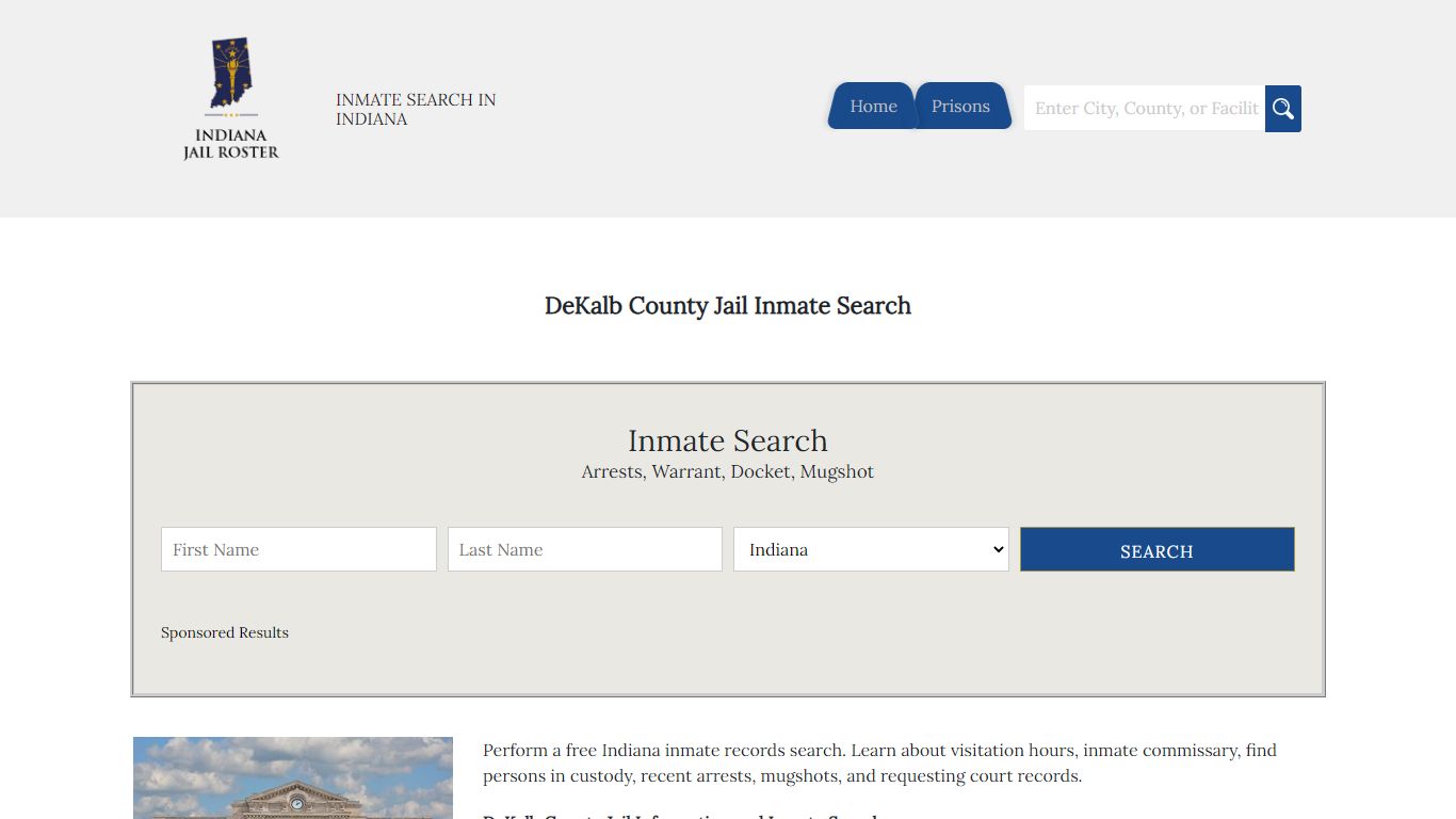 DeKalb County Jail Inmate Search - Indiana Jail Roster