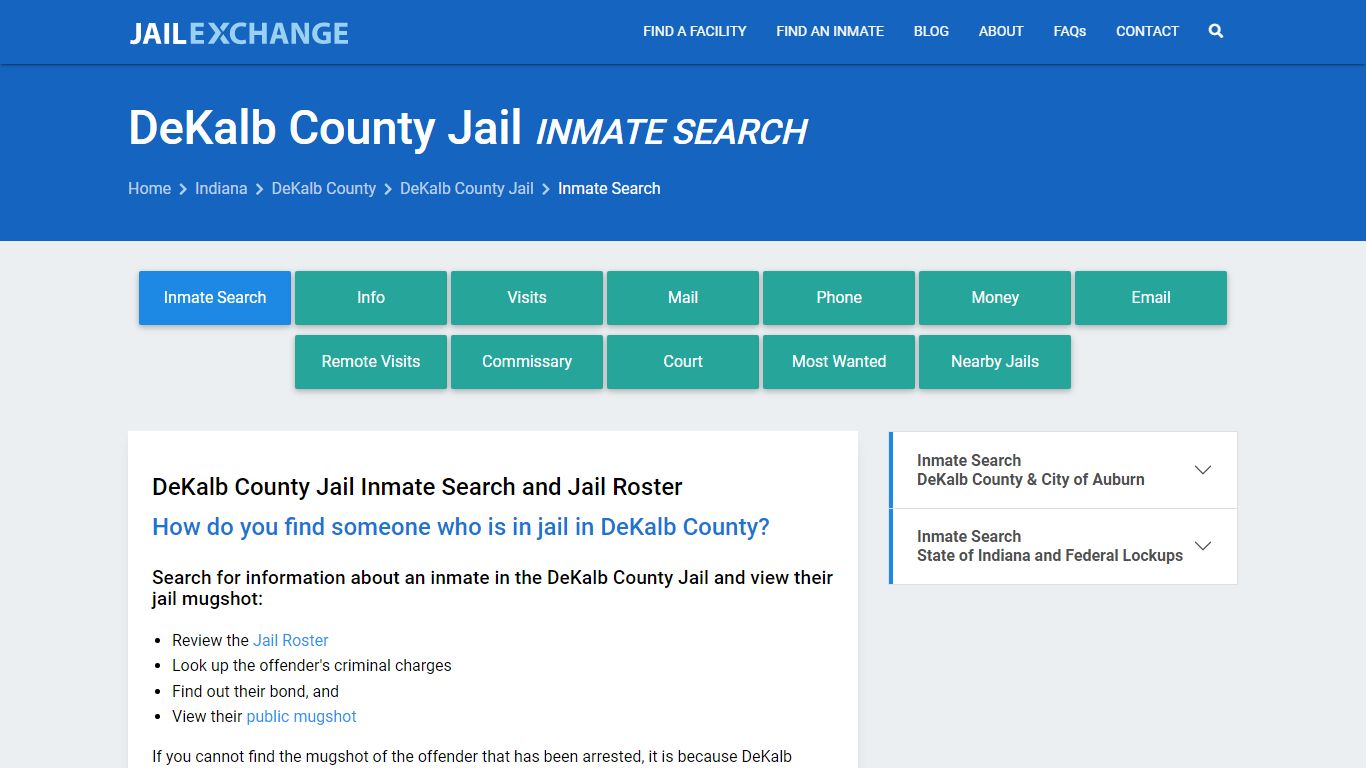 Inmate Search: Roster & Mugshots - DeKalb County Jail, IN